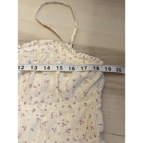 Free People Women's Gabby Cherry Pattern Dress Size L 100% Cotton - Picture 7 of 11